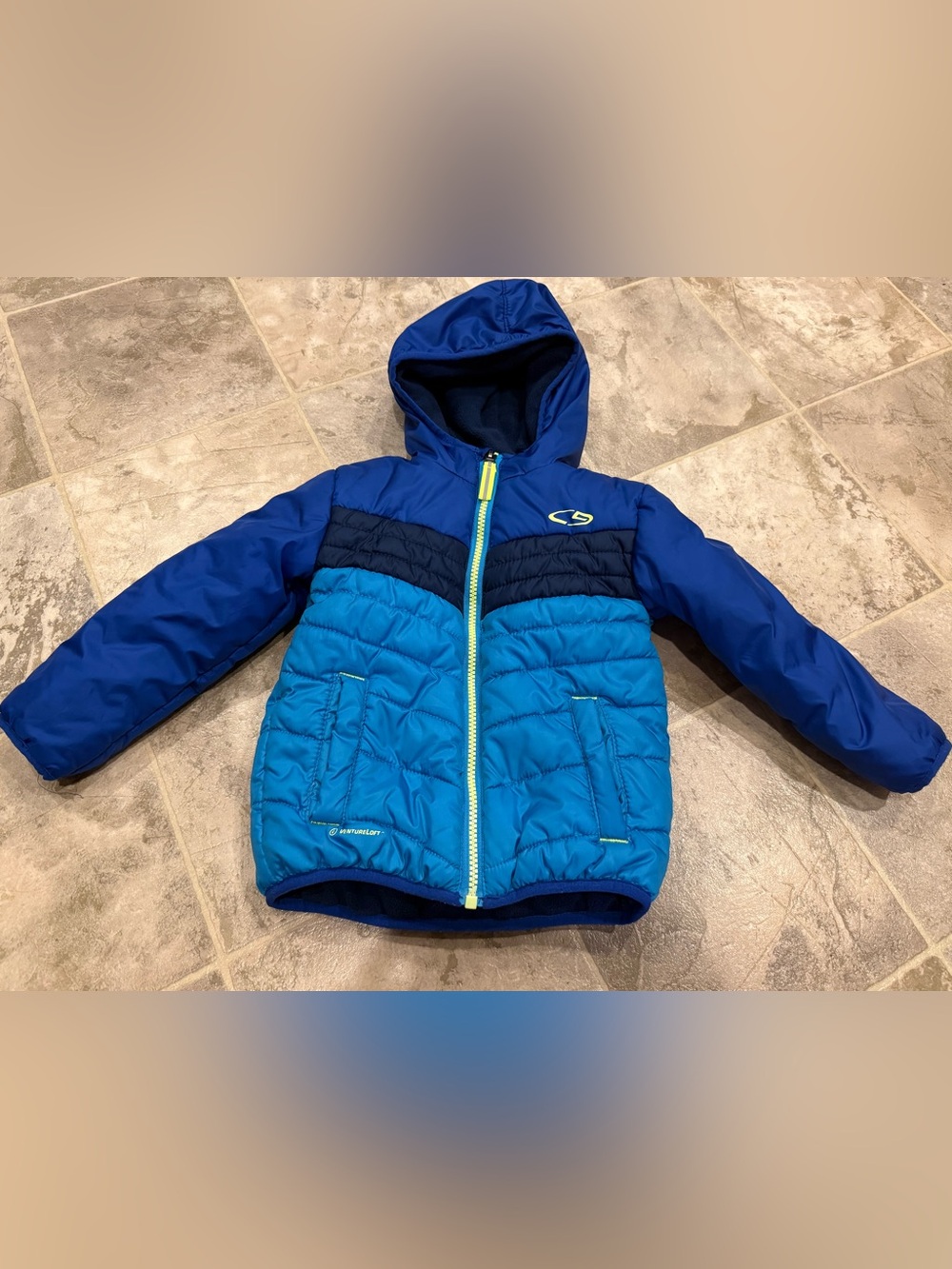 Champion Kids Two-Tone Blue Puffer Jacket with Hood